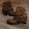 Ankle Boots Women with Block Heel and Braided Strap Detail - 2 - Stylewhipped