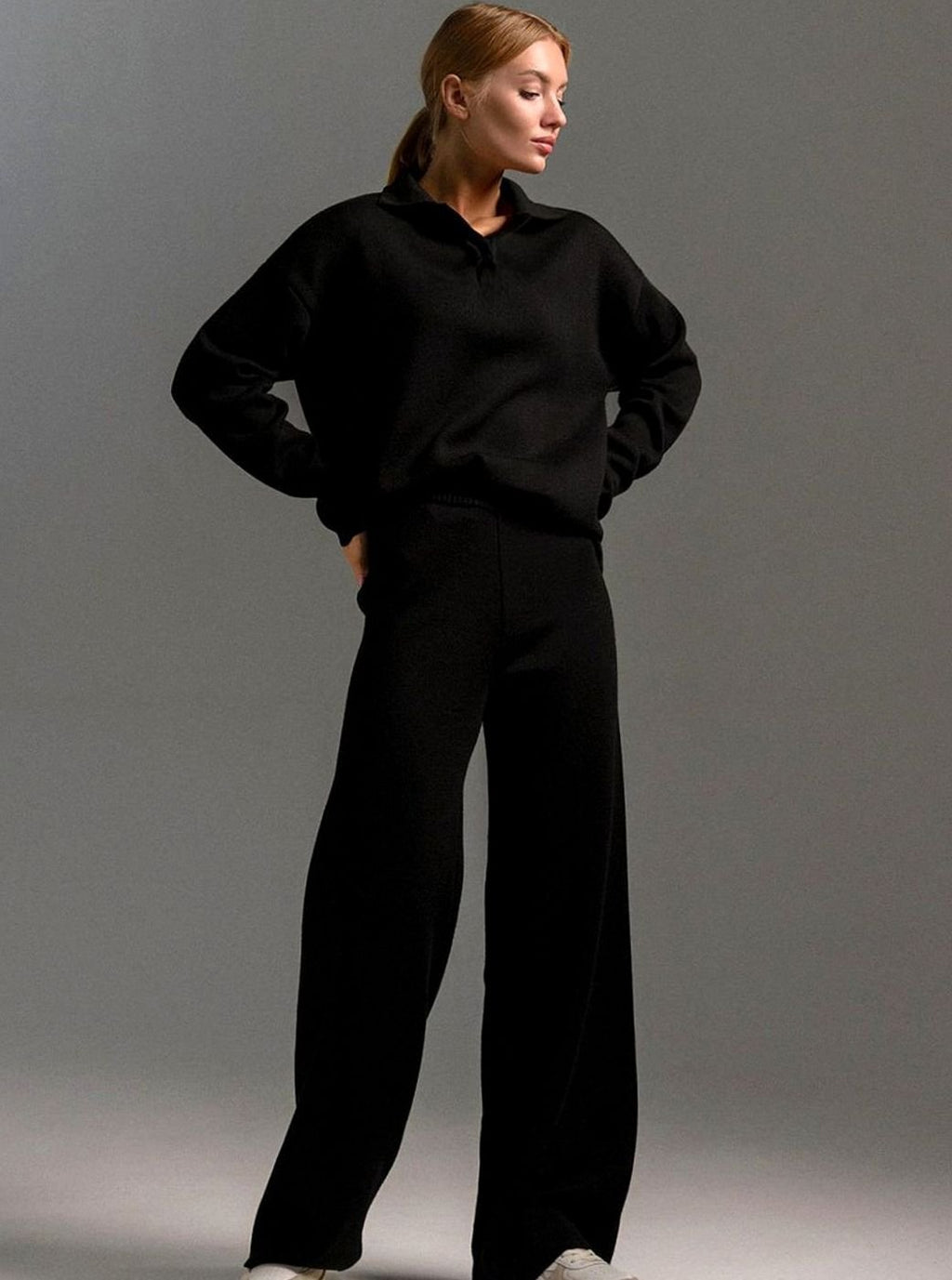 Loungewear Set Women's Relaxed Fit with Stylish Collar - 2 - Stylewhipped
