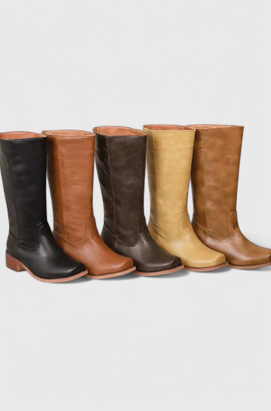 Knee-High Women's Boots with Chunky Heel and Tailored Fit - 8 - Stylewhipped