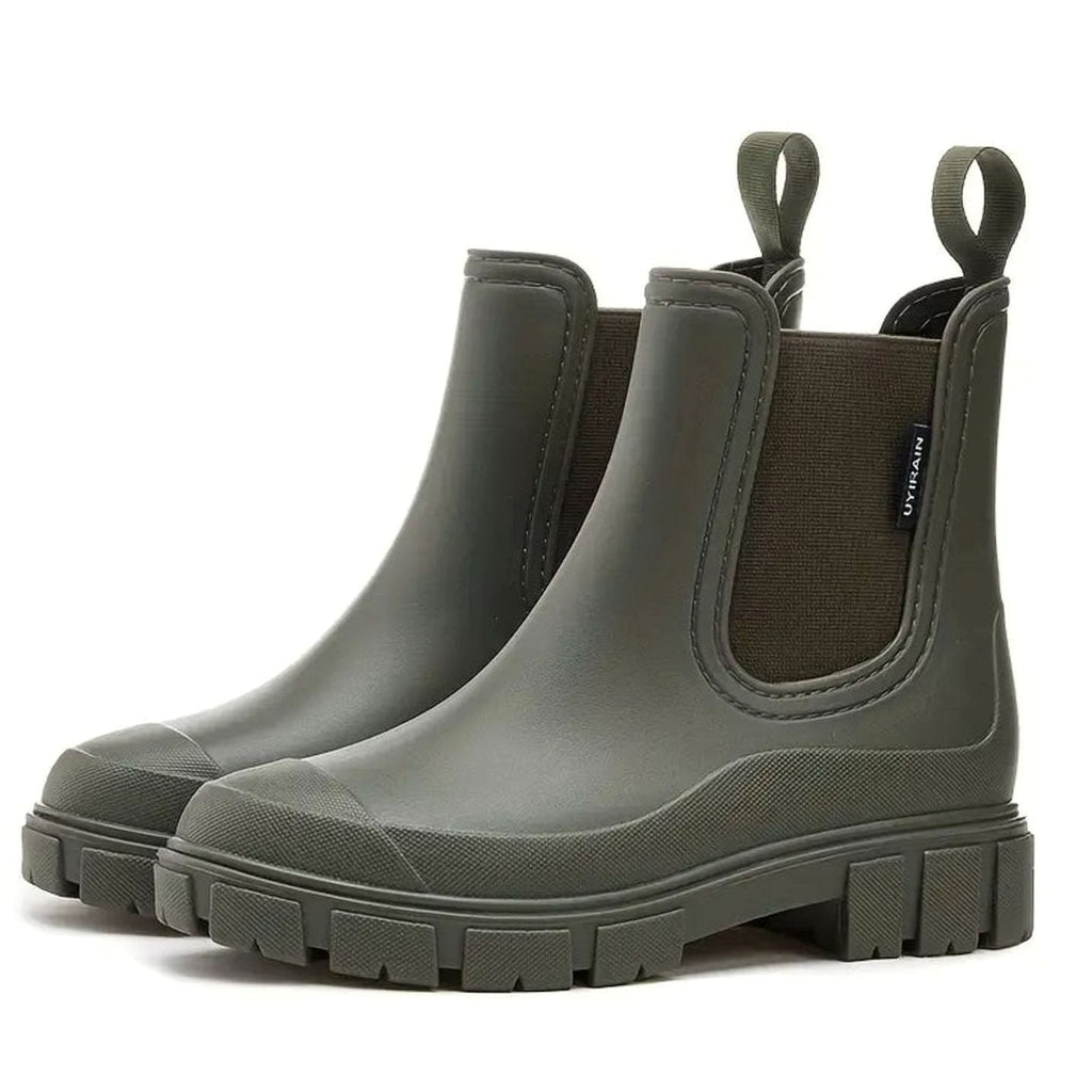 Women's Chelsea Boots with Chunky Sole and Elastic Panels - 5 - Stylewhipped