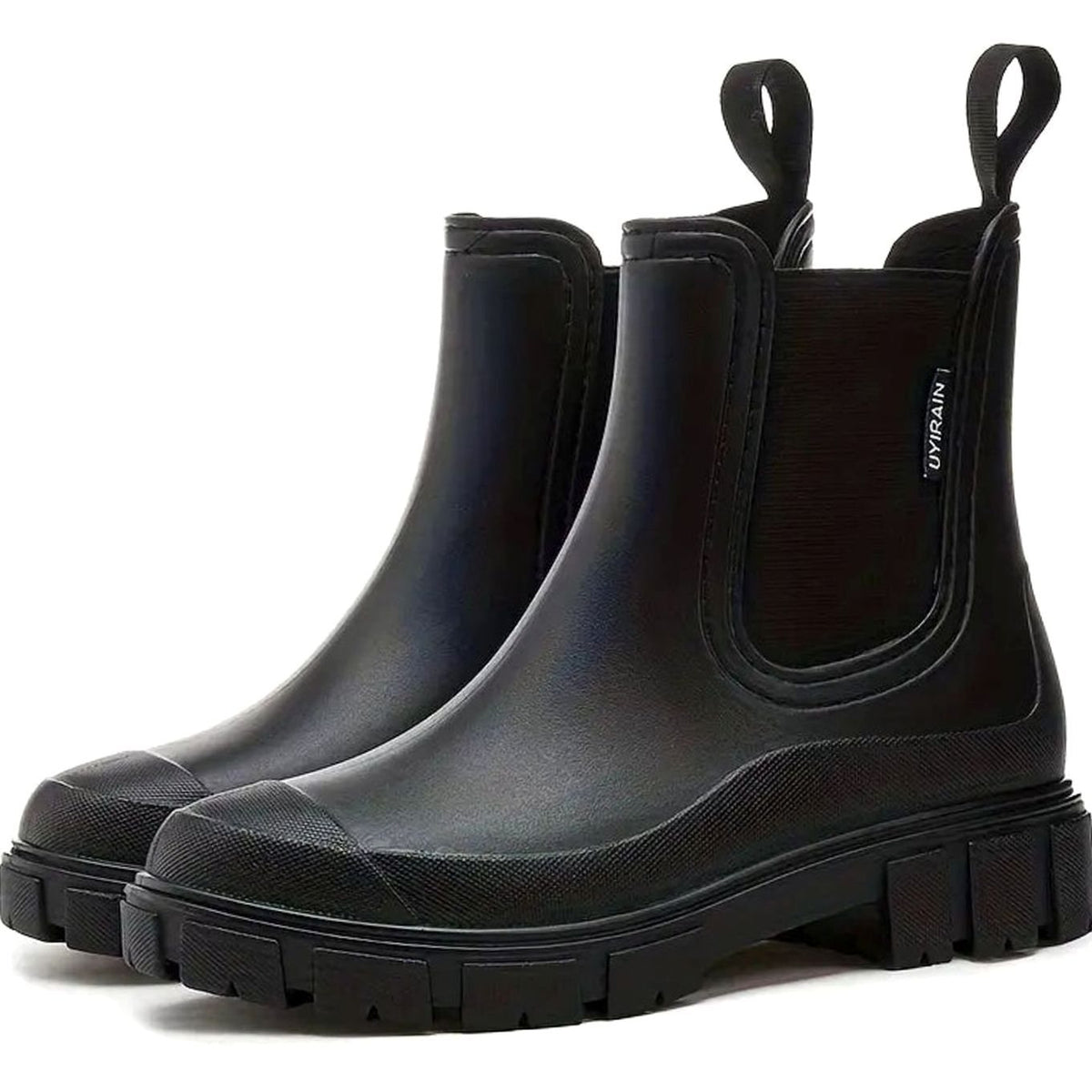 Women's Chelsea Boots with Chunky Sole and Elastic Panels - 6 - Stylewhipped