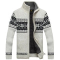 Men's Cardigan with High Collar and Classic Norwegian Design - 2 - Stylewhipped