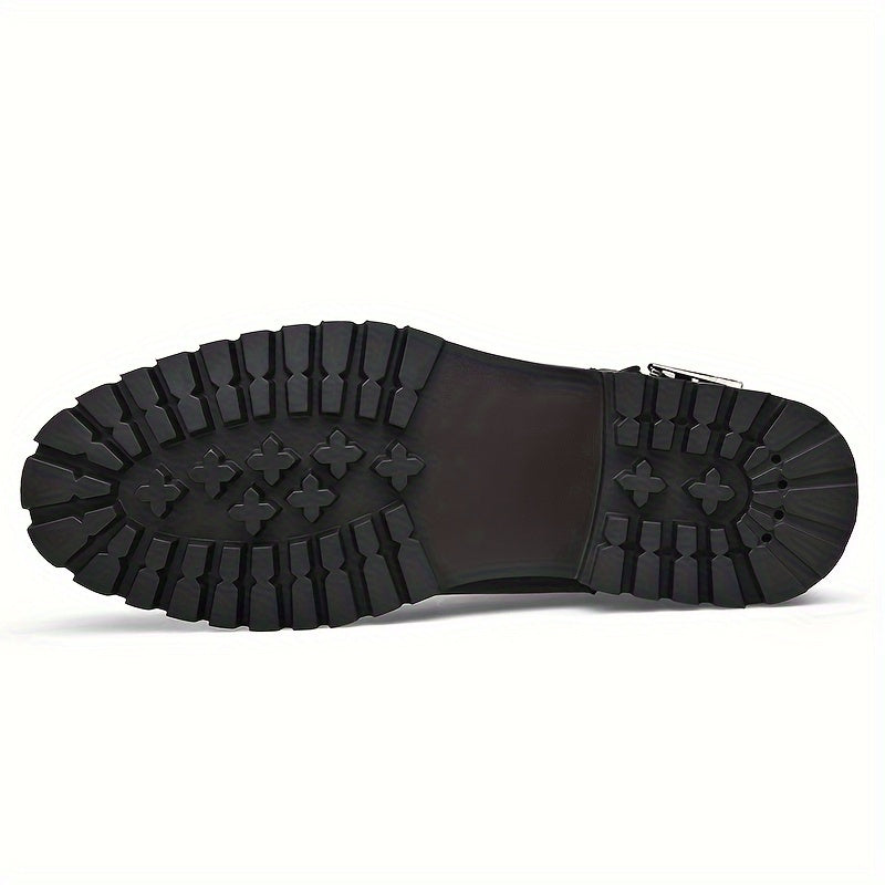 Men's Ankle Boots with Zipper and Rugged Sole - 3 - Stylewhipped