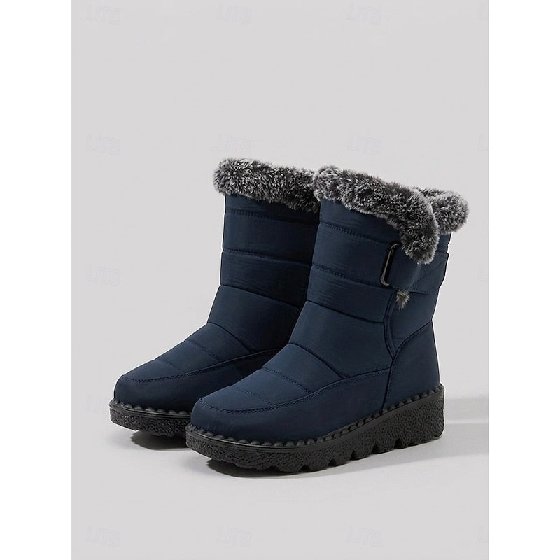 Women's Insulated Winter Boots with Chunky Sole and Fleece Cuff - 2 - Stylewhipped
