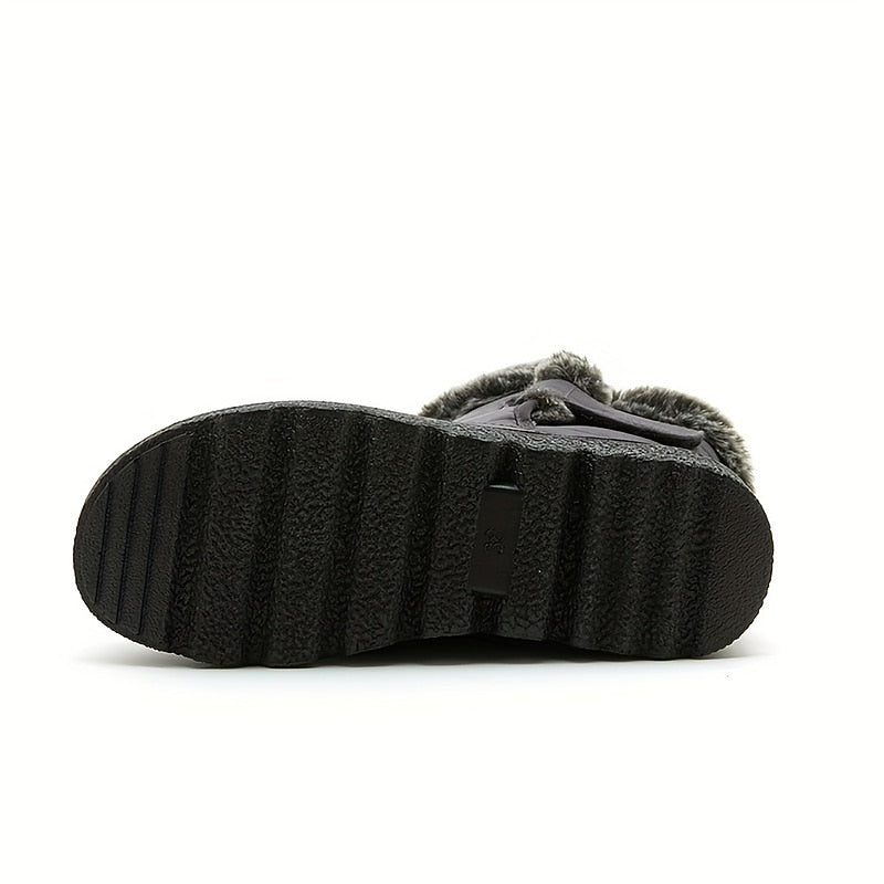 Women's Insulated Winter Boots with Chunky Sole and Fleece Cuff - 8 - Stylewhipped
