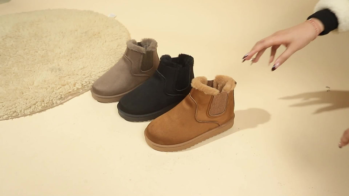 Women's Ankle Boots with Elastic Sides and Warm Lining - 3 - Stylewhipped
