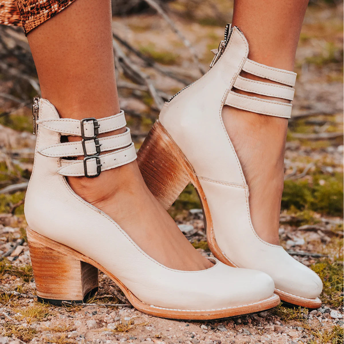 Heeled Mary Janes Women's Shoes with Adjustable Buckles - 4 - Stylewhipped
