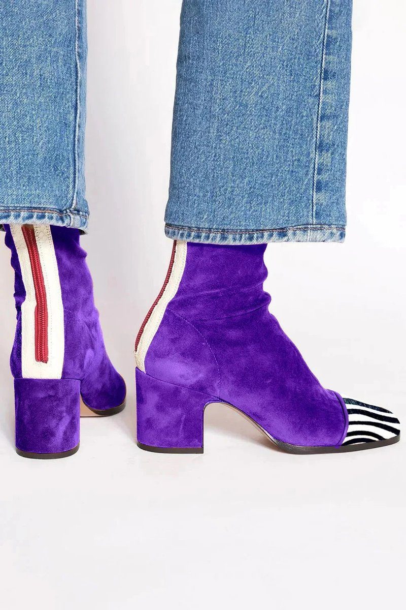 Block Heel Boots for Women with Leopard Print and Zip Detail - 4 - Stylewhipped