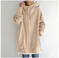 Hooded Zip-Up Hoodie for Women - Oversized Fit with Pockets - 5 - Stylewhipped