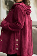 Hooded Women's Jacket with Buttons and Pockets - Casual Chic - 4 - Stylewhipped