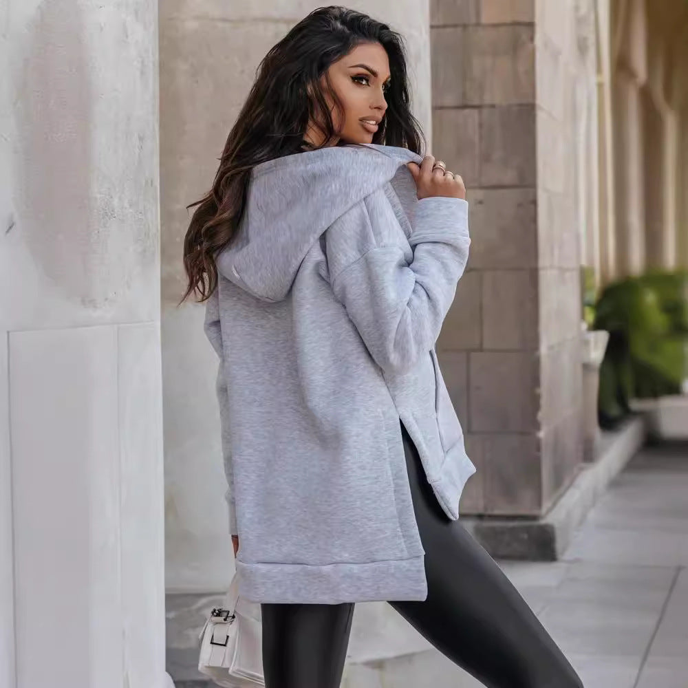 Women's Zip Hoodie with Oversized Fit and Front Pockets - 3 - Stylewhipped