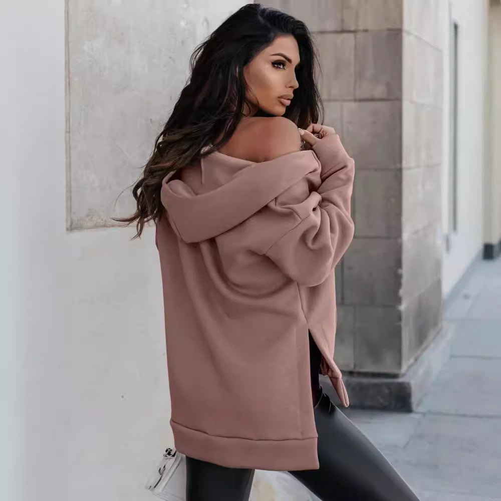 Women's Zip Hoodie with Oversized Fit and Front Pockets - 4 - Stylewhipped