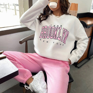 Casual Women's Hoodie with Brooklyn Graphic Print - 10 - Stylewhipped