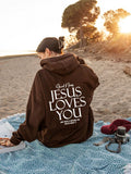 Hoodie for Women with Oversized Fit and 'Jesus Loves You' Print - 7 - Stylewhipped