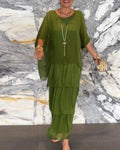 Maxi Dress for Women in Flattering Tiered Design with Batwing Sleeves - 12 - Stylewhipped