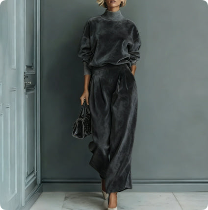 Loungewear Set for Women - High Neck and Wide Leg Design - 2 - Stylewhipped