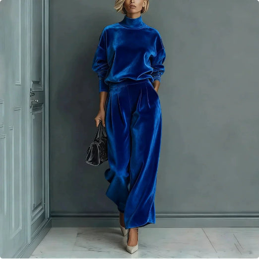 Loungewear Set for Women - High Neck and Wide Leg Design - 3 - Stylewhipped