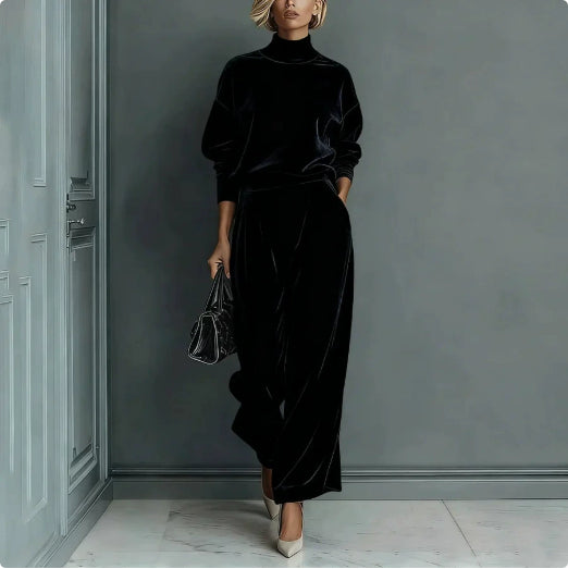 Loungewear Set for Women - High Neck and Wide Leg Design - 6 - Stylewhipped
