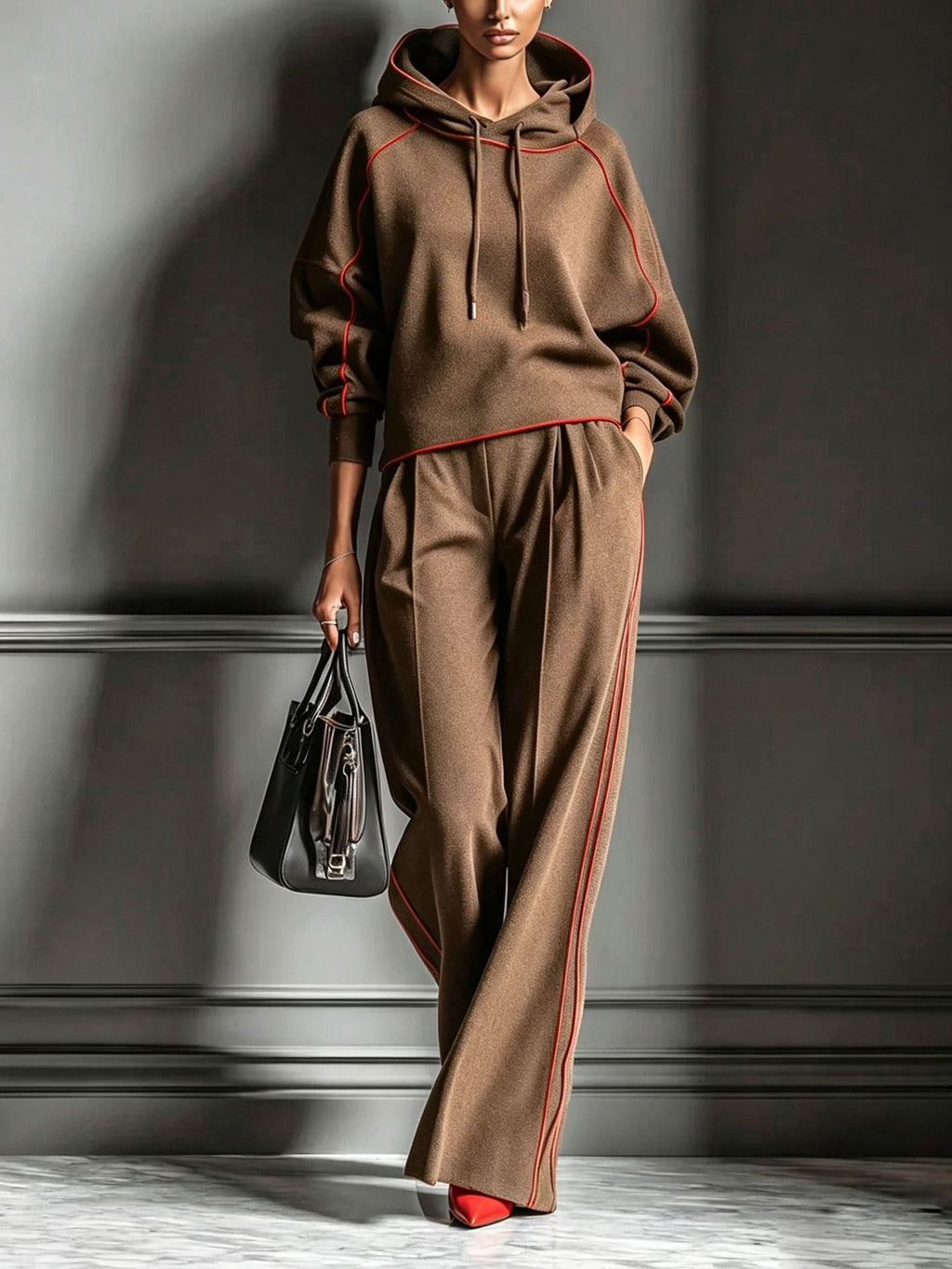 Lounge Set Women with Hooded Top and Relaxed Fit - 2 - Stylewhipped