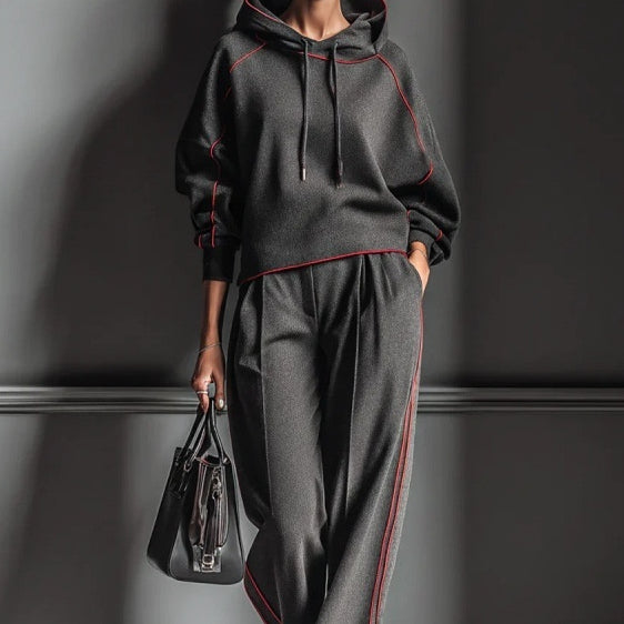 Lounge Set Women with Hooded Top and Relaxed Fit - 4 - Stylewhipped