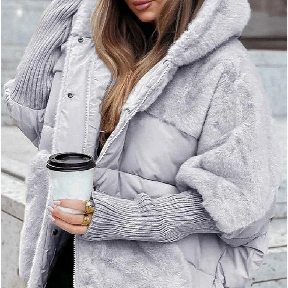 Puffer Coat Women's Oversized Hooded Design with Stylish Sleeves - 3 - Stylewhipped