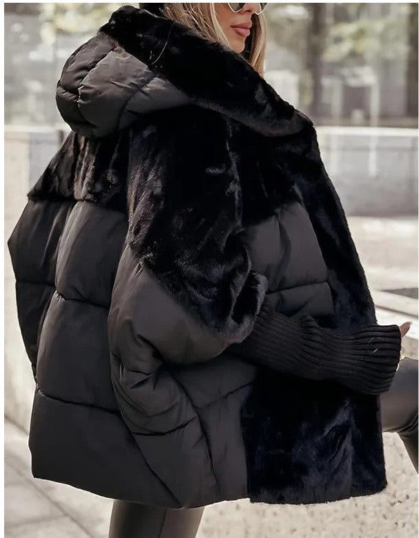 Puffer Coat Women's Oversized Hooded Design with Stylish Sleeves - 5 - Stylewhipped