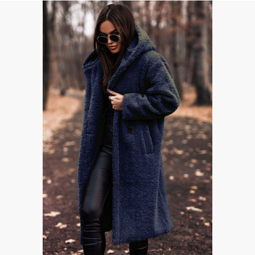Hooded Women's Coat with Relaxed Fit and Pockets - 6 - Stylewhipped