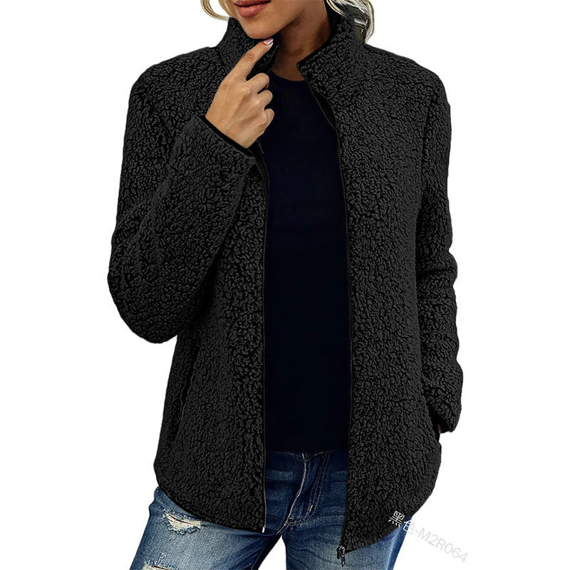 Ladies' Zip-Up Jacket with Stand-Up Collar and Relaxed Fit - 2 - Stylewhipped