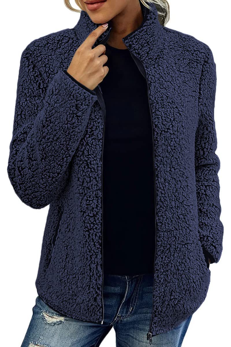 Ladies' Zip-Up Jacket with Stand-Up Collar and Relaxed Fit - 6 - Stylewhipped