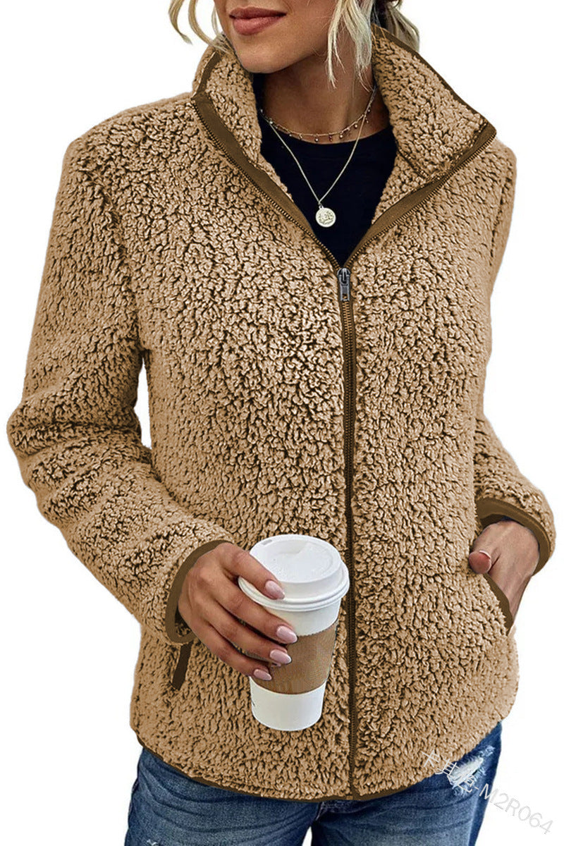 Ladies' Zip-Up Jacket with Stand-Up Collar and Relaxed Fit - 8 - Stylewhipped