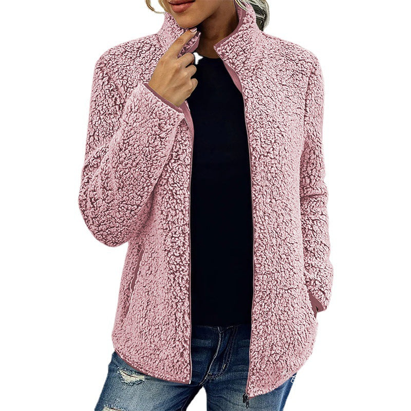 Ladies' Zip-Up Jacket with Stand-Up Collar and Relaxed Fit - 9 - Stylewhipped