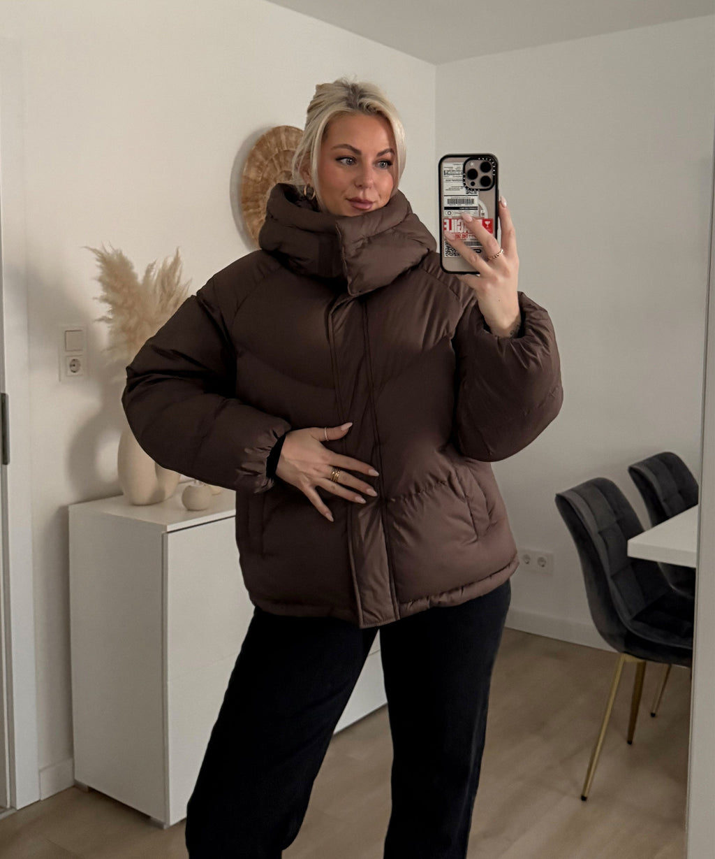 Puffer Jacket Women's Oversized Fit with Detachable Hood - 2 - Stylewhipped