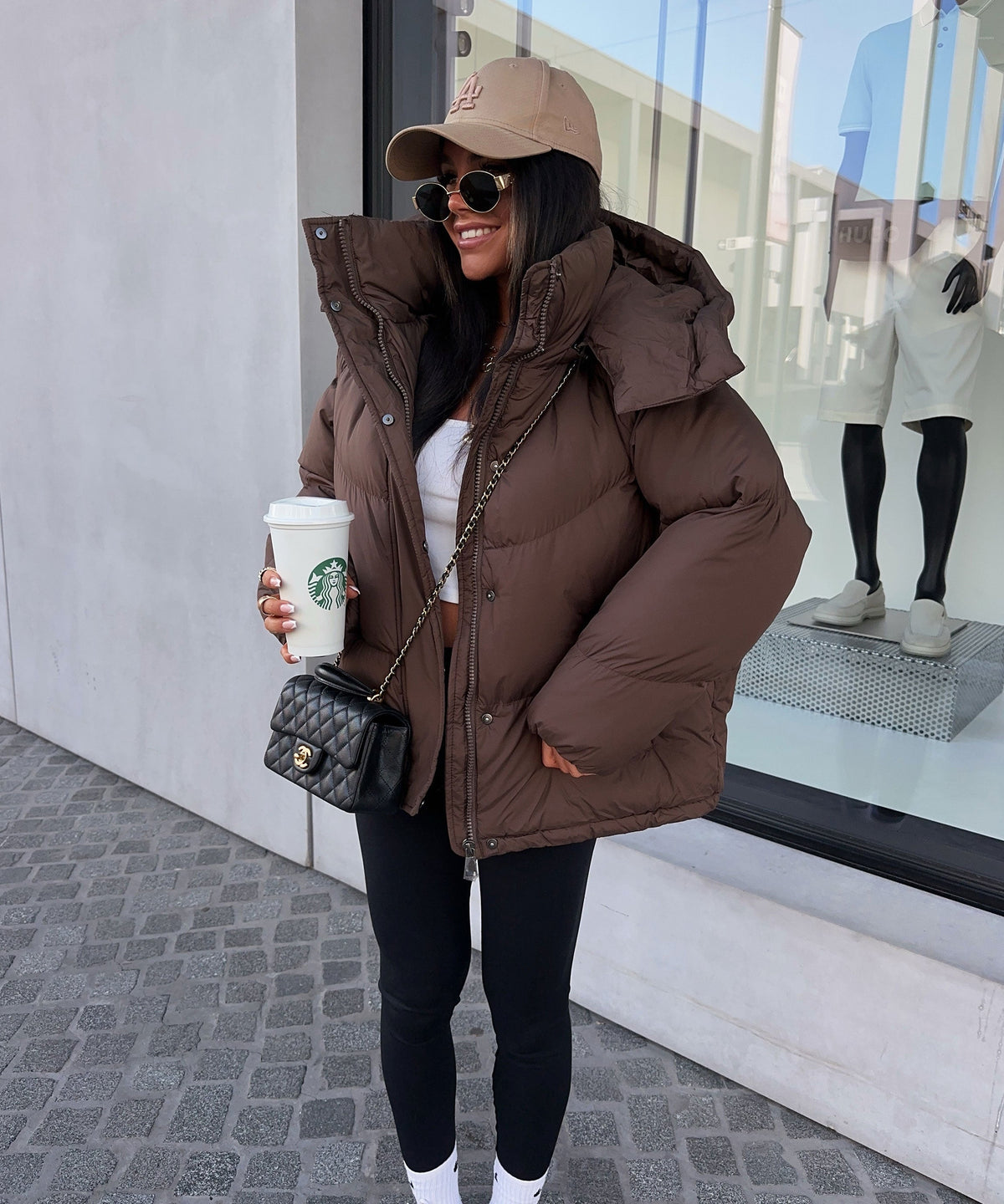 Puffer Jacket Women's Oversized Fit with Detachable Hood - 4 - Stylewhipped