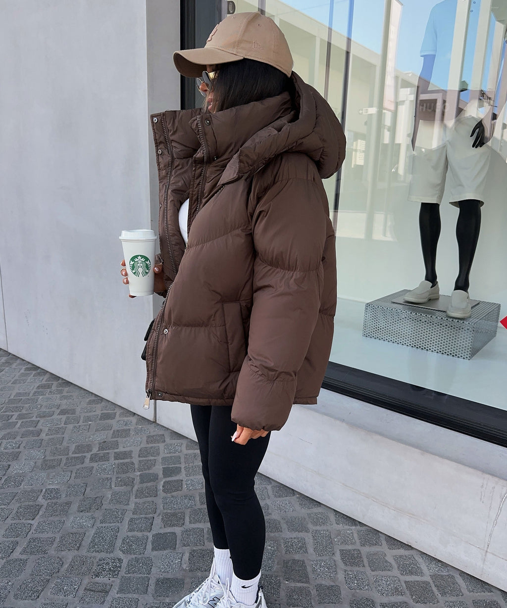 Puffer Jacket Women's Oversized Fit with Detachable Hood - 5 - Stylewhipped