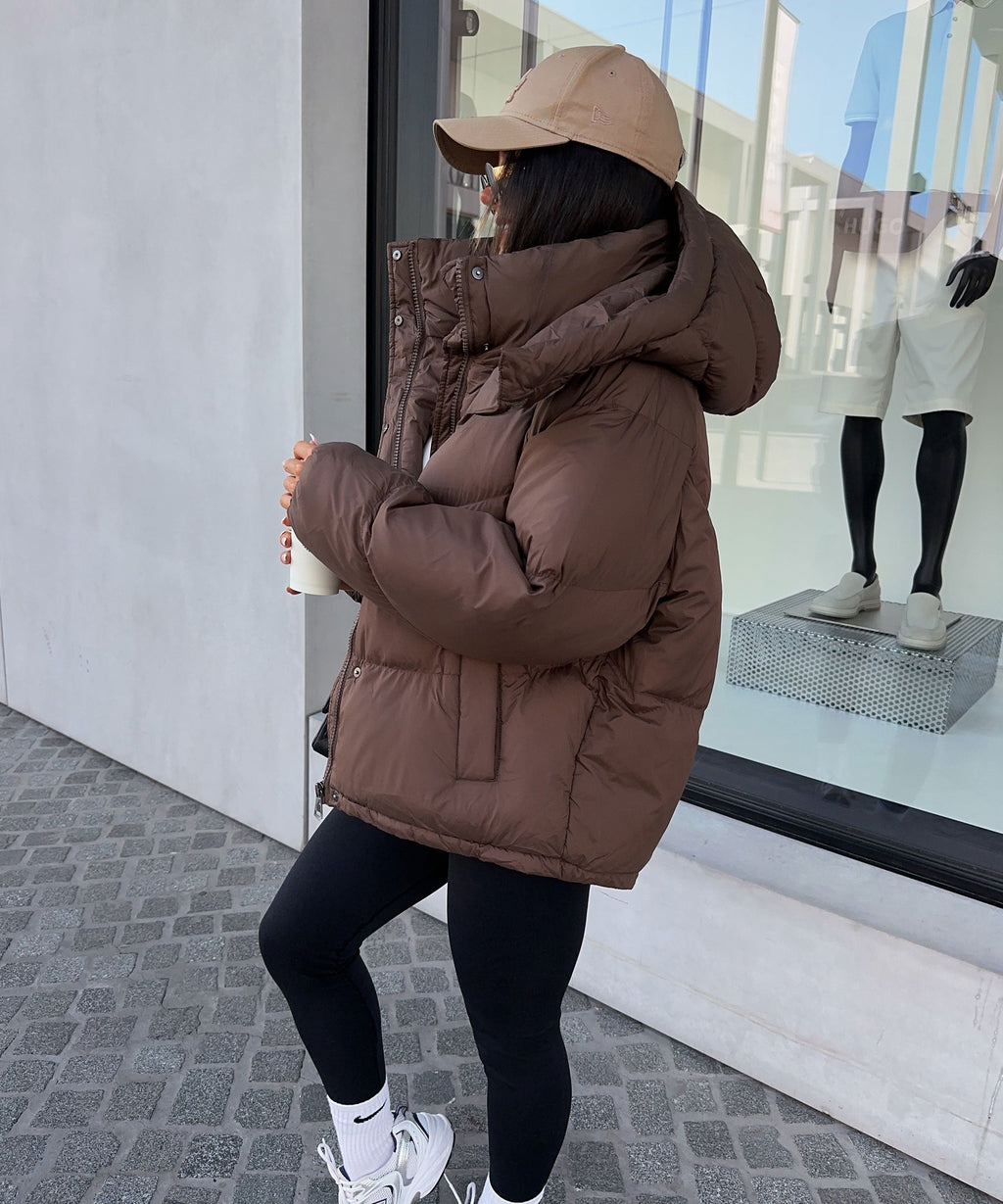 Puffer Jacket Women's Oversized Fit with Detachable Hood - 6 - Stylewhipped