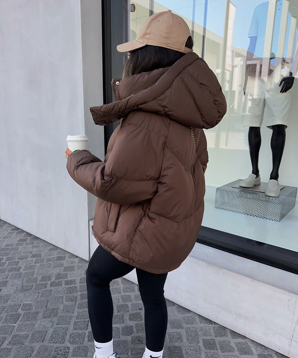 Puffer Jacket Women's Oversized Fit with Detachable Hood - 7 - Stylewhipped
