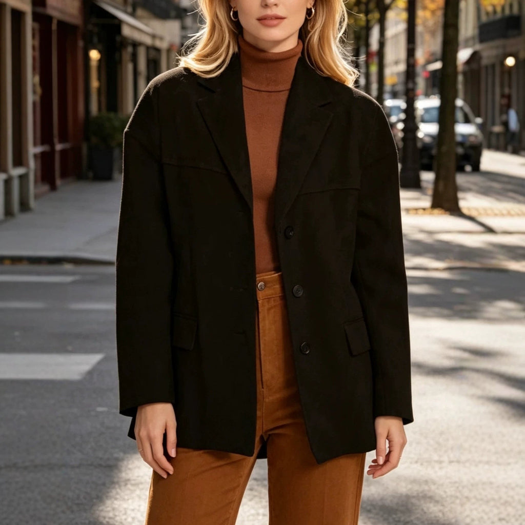 Blazer Women's Relaxed Fit with Button Closure and Oversized Silhouette - 3 - Stylewhipped