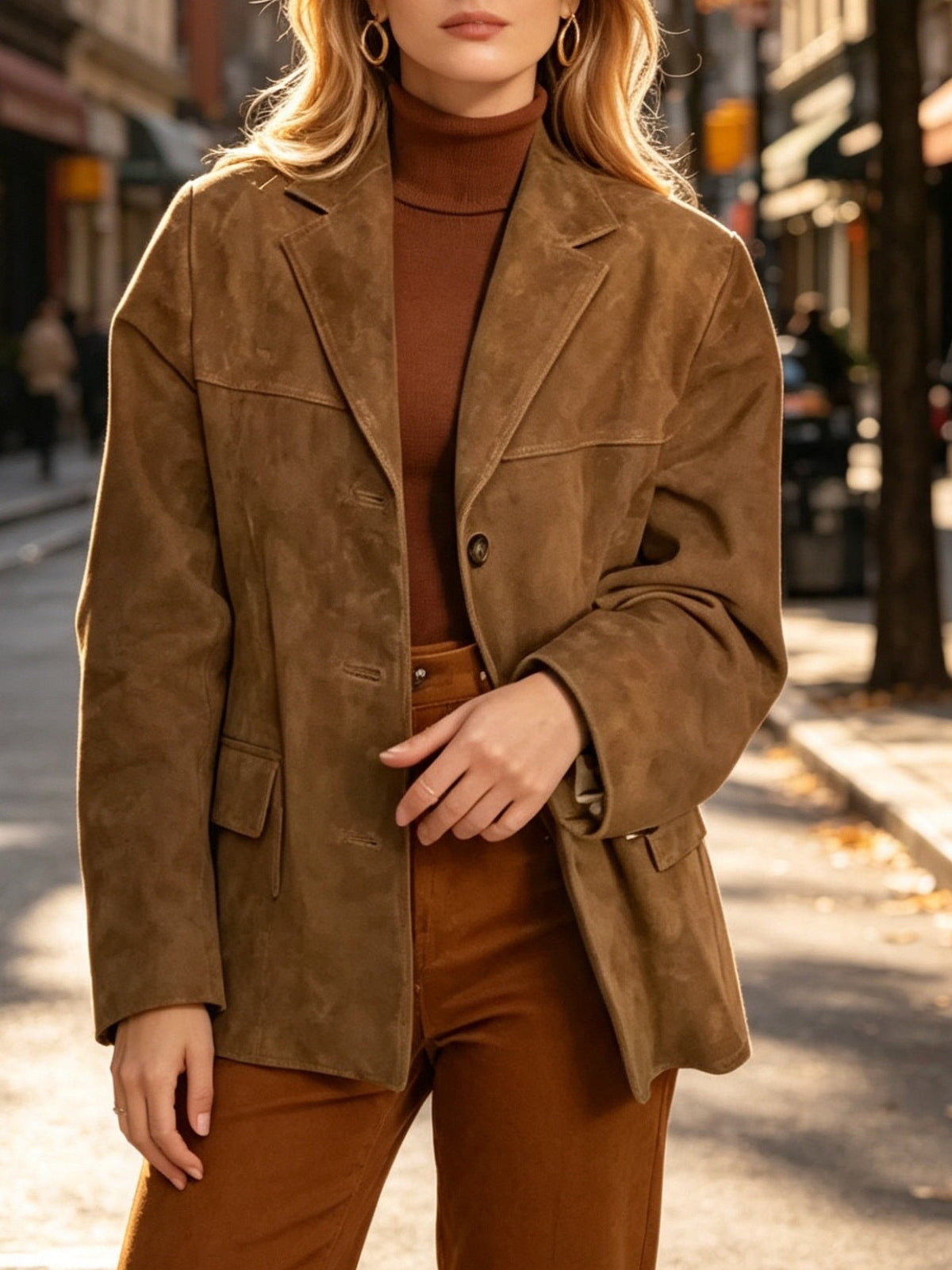 Blazer Women's Relaxed Fit with Button Closure and Oversized Silhouette - 9 - Stylewhipped