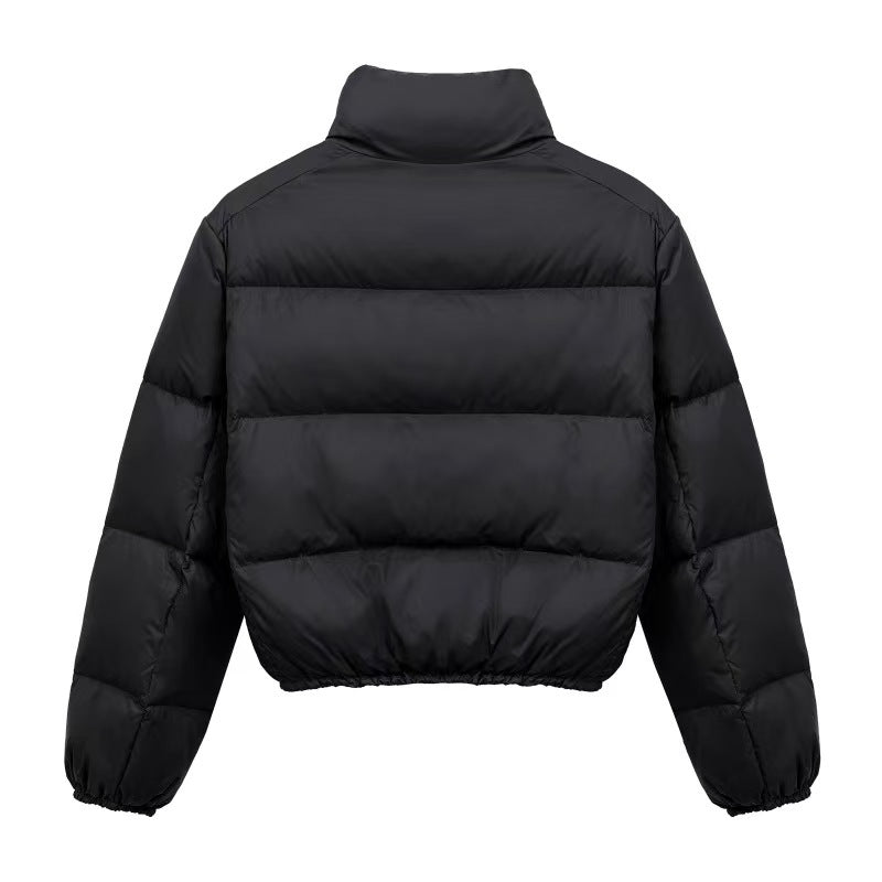 Puffer Jacket Women's Short Cut with High Collar and Zip Closure - 3 - Stylewhipped
