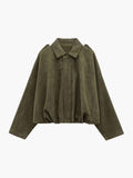 Oversized Women's Jacket with Structured Collar and Cropped Fit - 1 - Stylewhipped