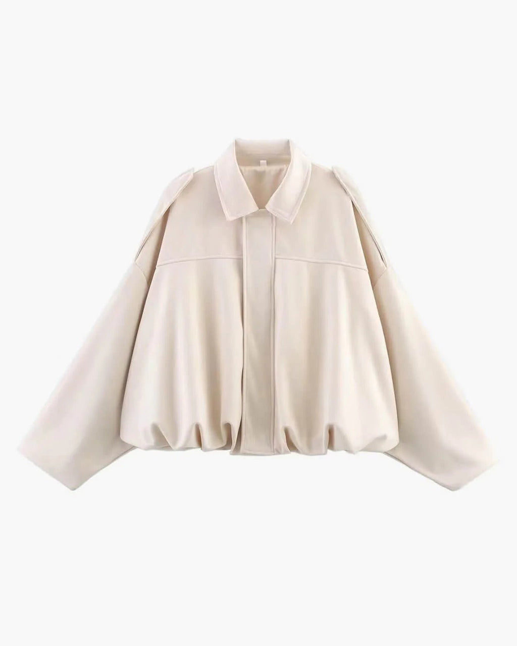 Oversized Women's Jacket with Structured Collar and Cropped Fit - 8 - Stylewhipped