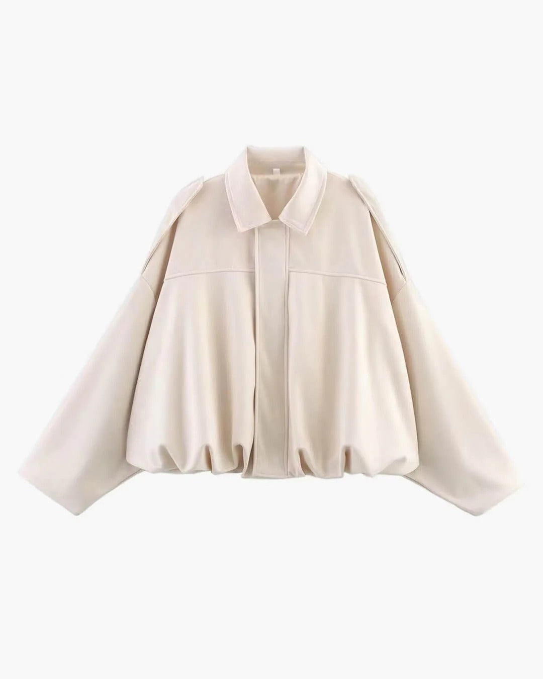 Oversized Women's Jacket with Structured Collar and Cropped Fit - 8 - Stylewhipped