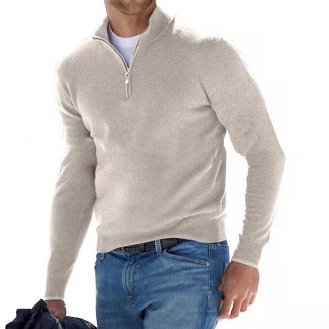 Half Zip Pullover Men's Classic Fit with Long Sleeves - 9 - Stylewhipped