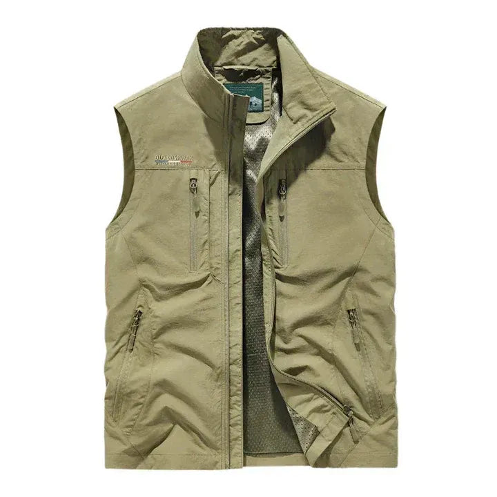 Men's Gilet with Pockets and High Collar - 1 - Stylewhipped