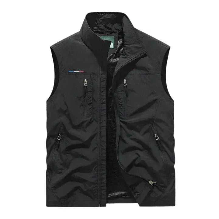 Men's Gilet with Pockets and High Collar - 2 - Stylewhipped