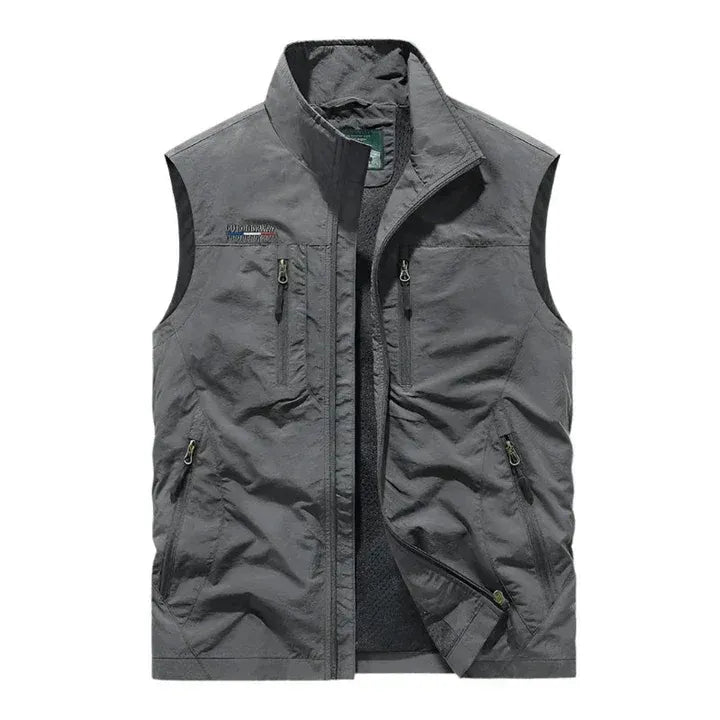 Men's Gilet with Pockets and High Collar - 3 - Stylewhipped