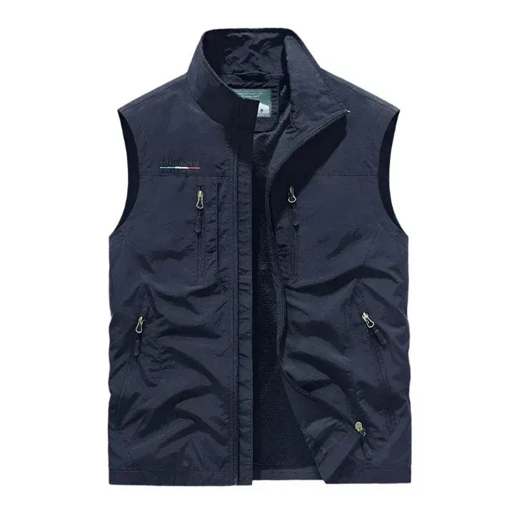Men's Gilet with Pockets and High Collar - 5 - Stylewhipped