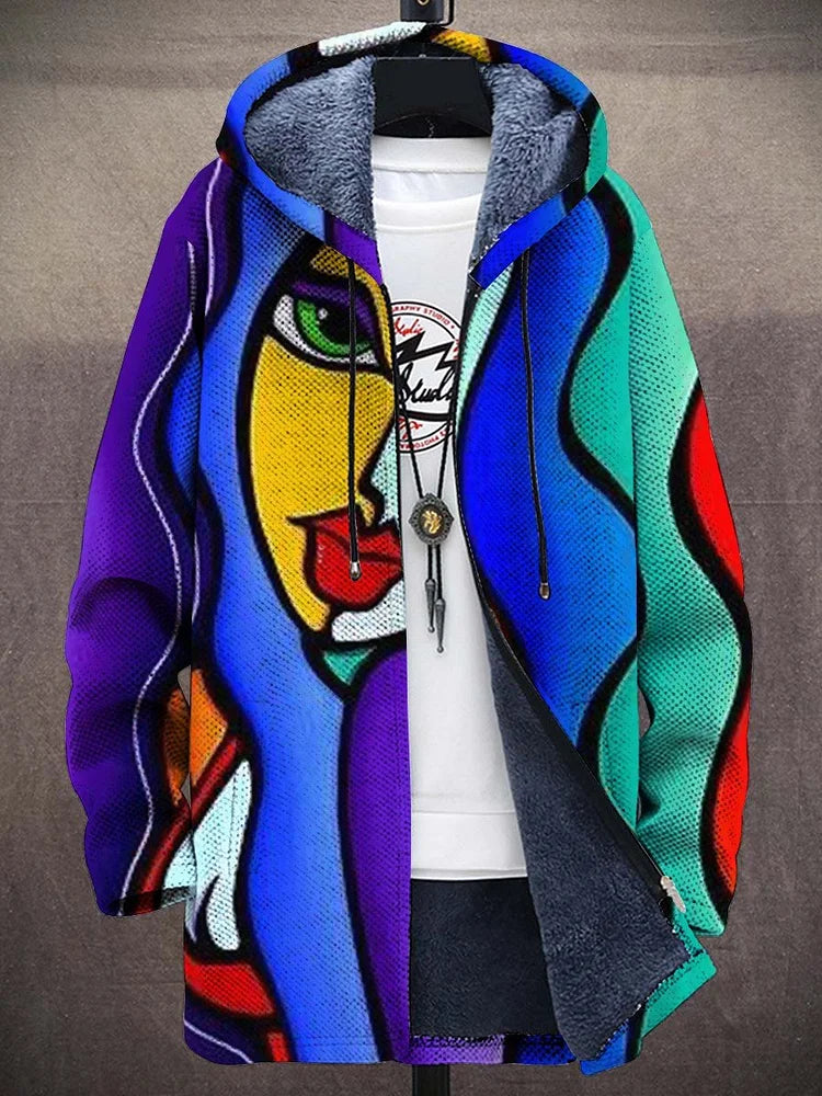 Artistic Jacket for Women with Hood and Unique Pattern - 1 - Stylewhipped