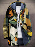 Artistic Cat Print Hoodie for Women with Long Sleeves and Comfortable Fit - 1 - Stylewhipped