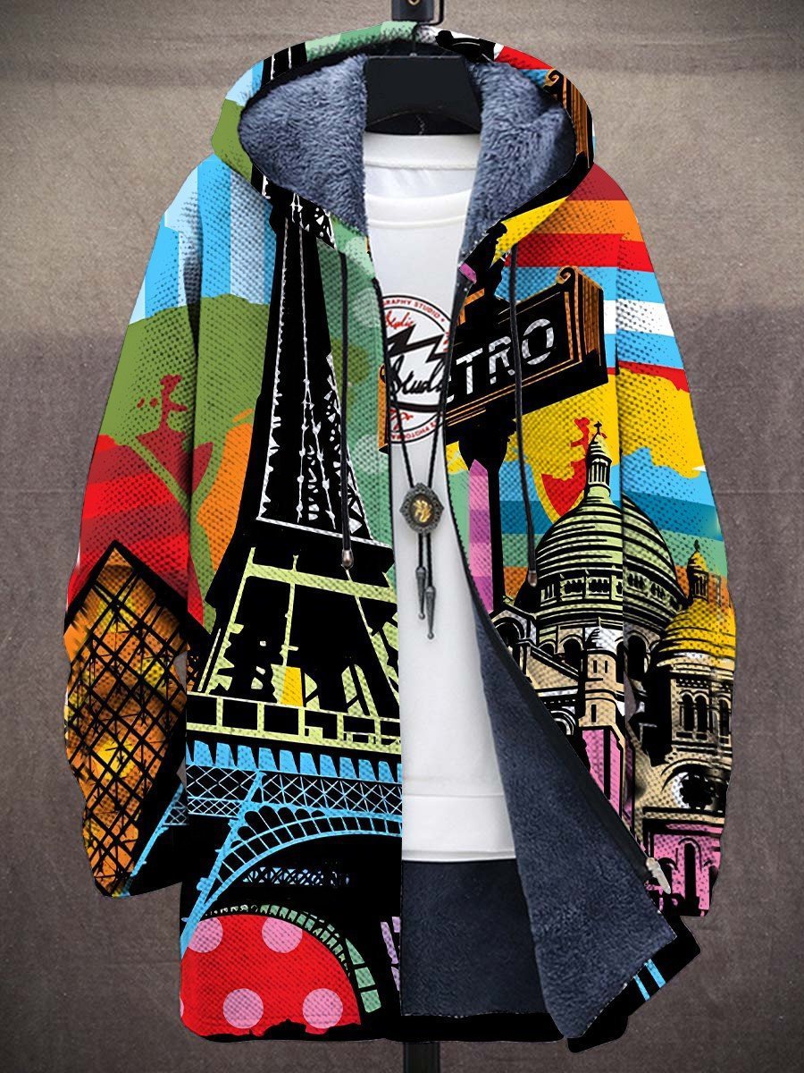 Colourful Women's Hooded Jacket with Artistic Print - 1 - Stylewhipped